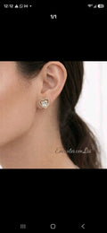 ARETES PEQUEÑOS DE CORAZON CLEAR. ORO LAMINADO 14K